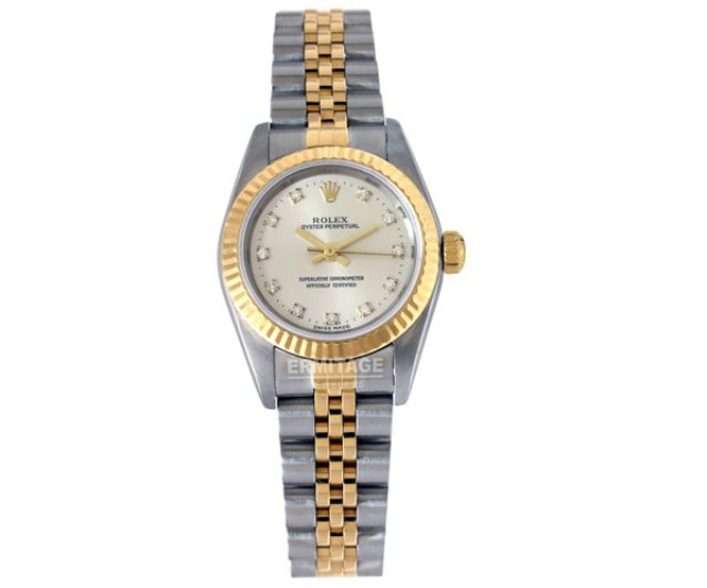Rolex 76193 Yellow Gold & Steel on Jubilee, Fluted Bezel Steel Diamond Dial